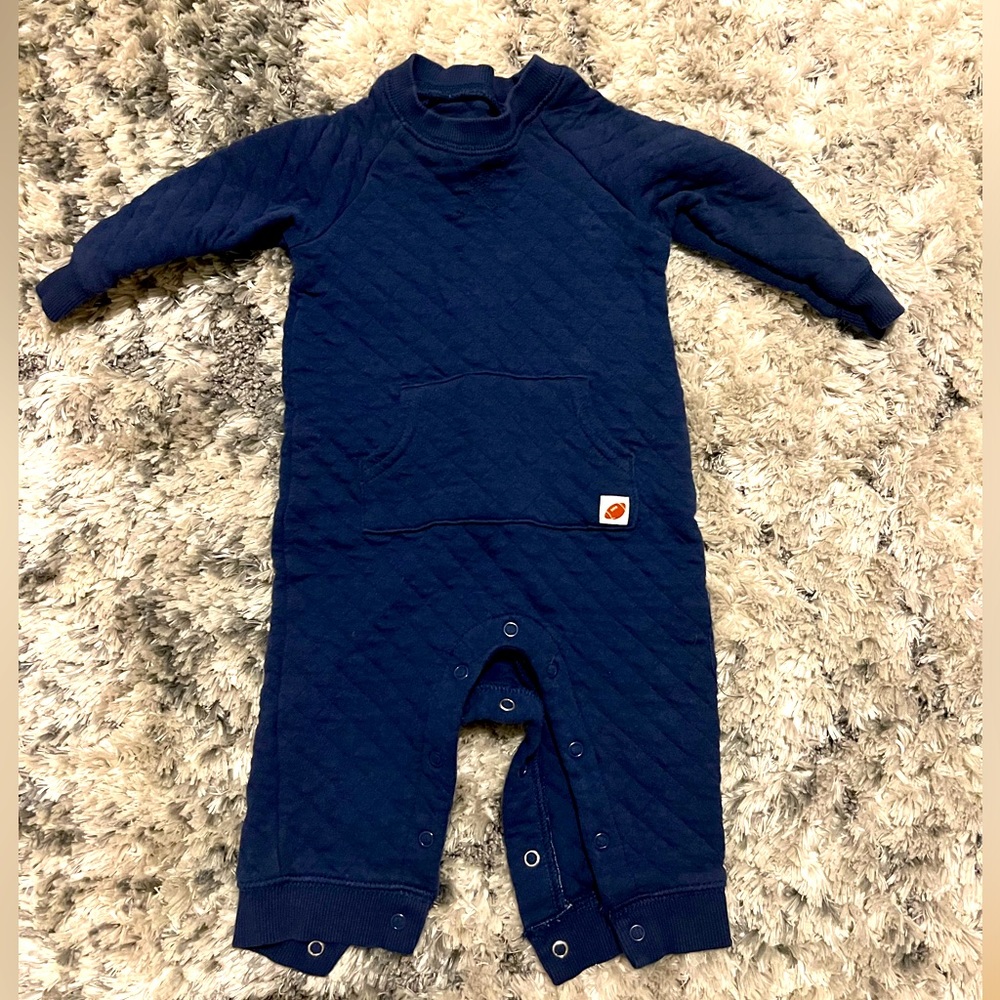 9 month quilted navy outfit